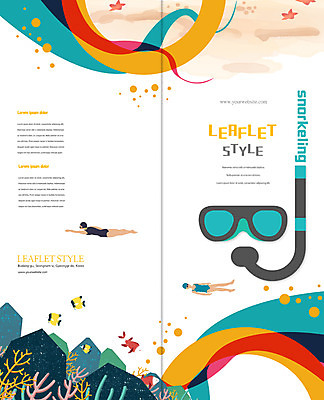 PSD 템플릿 편집 표지디자인 북디자인 출판디자인 여자 표지 리플렛 바다 여행 2단접지 북커버 팜플렛 두명 여름 여름휴가 바캉스 수영 스노클링 열대어 스노클링용품 이미지템플릿 계절 스포츠용품 휴가 어류 사람 수상스포츠 파일형식 여름_계절