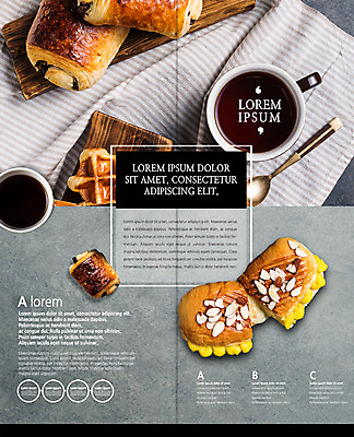 PSD 템플릿 편집 접시 표지디자인 북디자인 출판디자인 내지 커피 빵 리플렛 2단접지 북커버 팜플렛 사람없음 머그컵 티스푼 천 와플 이미지템플릿 식기 음료 음식 디저트 컵 숟가락 직물 파일형식