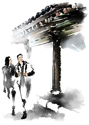 전신 PSD 한국문화 한국전통 커플 여자 남자 전통문화 일러스트 캘리그라피 한옥 기와집 서기 성인 두명 전통체험 국내일러스트 동양문화 전통 문화 고건축 관계 모션 한국 사람 체험 파일형식