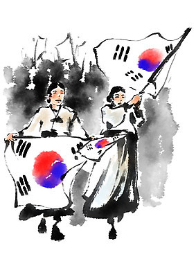전신 PSD 여자 일러스트 캘리그라피 서기 여러명 성인 한국사 태극기 한복 삼일절 애국심 광복절 독립운동 독립운동가 국내일러스트 한국전통 다수 모션 사람 공휴일 역사 국기 전통의상 국경일 파일형식