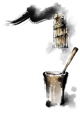 PSD 한국문화 한국전통 전통문화 일러스트 캘리그라피 붓터치 전통소품 사람없음 농기구 키_도구 절구 절굿공이 국내일러스트 동양문화 전통 문화 농업 한국 도구 오브젝트 파일형식