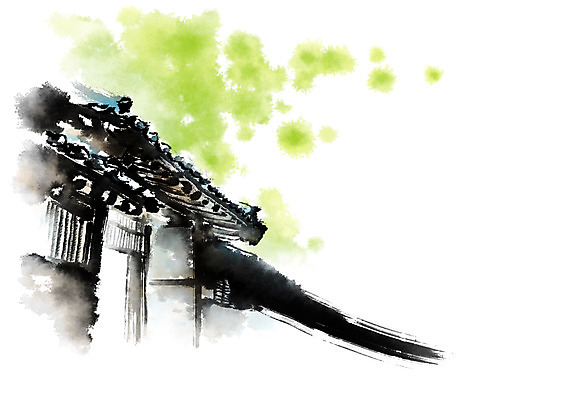 PSD 한국문화 한국전통 전통문화 고건축 한국건축 일러스트 캘리그라피 붓터치 한옥 기와집 사람없음 대문 국내일러스트 동양문화 전통 건축물 건축 문화 한국 문 파일형식