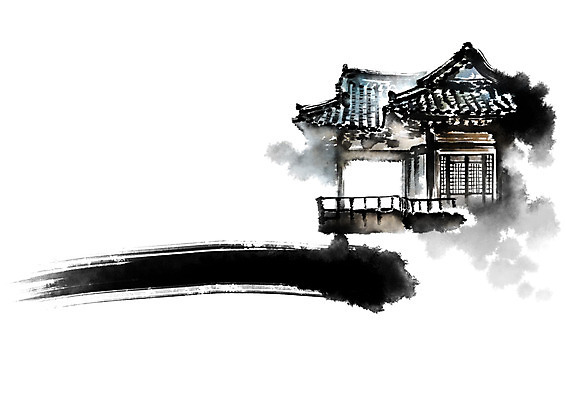 PSD 한국문화 한국전통 전통문화 고건축 한국건축 일러스트 캘리그라피 붓터치 한옥 기와집 사람없음 국내일러스트 동양문화 전통 건축물 건축 문화 한국 파일형식