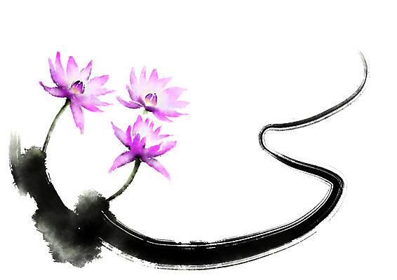 PSD 꽃 분홍색 일러스트 캘리그라피 자연 붓터치 연꽃 사람없음 세송이 국내일러스트 식물 컬러 3 생태계 파일형식