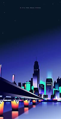 백그라운드 야경 일러스트 밤하늘 빌딩 사람없음 건물 빛 강 도시풍경 도시 야간 네온 그라데이션 도시백그라운드 가교 국내일러스트 AI파일 자연요소 건축물 하늘 풍경 파일형식 벡터 풍경_경치