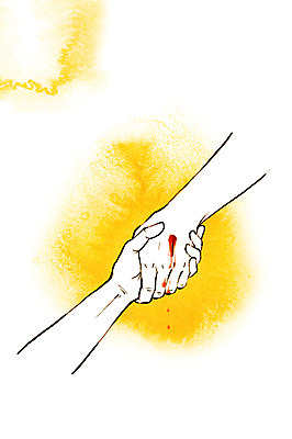 PSD 손 기독교 종교 일러스트 수채화 두명 신체부위 손잡기 구출 번짐 국내일러스트 모션 사람 도움 파일형식 효과