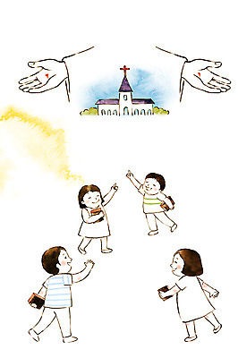 전신 PSD 손 여자 남자 기독교 종교 어린이 일러스트 수채화 서기 여러명 신체부위 교회 성경 가리킴 번짐 국내일러스트 다수 종교용품 종교건축 모션 사람 손짓 건물 파일형식 효과