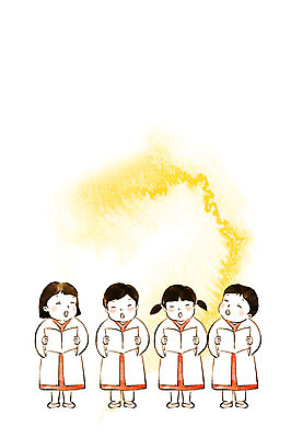 전신 PSD 여자 남자 기독교 종교 어린이 일러스트 수채화 서기 여러명 찬송가 번짐 찬양 합창 성가대 국내일러스트 다수 노래 모션 사람 파일형식 효과