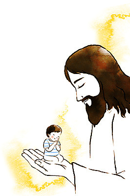 전신 PSD 손 남자 기독교 종교 어린이 일러스트 수채화 상반신 성인 두명 기도 예수 번짐 국내일러스트 사람 신체부위 신_종교 파일형식 효과