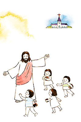 전신 PSD 여자 남자 기독교 종교 어린이 일러스트 수채화 서기 웃음 들기 여러명 성인 교회 성경 예수 번짐 전도 국내일러스트 다수 종교용품 종교건축 모션 표정 사람 건물 신_종교 파일형식 효과