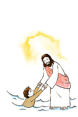 전신 PSD 남자 기독교 종교 바다 일러스트 수채화 상반신 성인 두명 믿음 손잡기 도움 예수 번짐 국내일러스트 감정 컨셉 모션 사람 신_종교 파일형식 효과