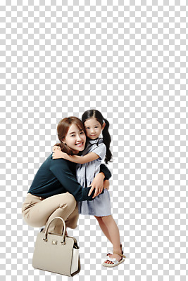 전신 편집이미지 여자 딸 어린이 포옹 모녀 엄마 서기 미소 앉기 소녀 20대 성인 두명 옆모습 한국인 핸드백 PNG 여자만 편집소스 뷰포인트 가방 가족 안기 모션 표정 사람 동양인 청년 파일형식