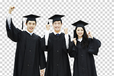 편집이미지 여자 남자 대학생 학사모 졸업 서기 미소 상반신 20대 성인 앞모습 세명 친구 파이팅 주먹 우정 한국인 졸업가운 PNG 성인만 편집소스 모자_잡화 학생 교육 뷰포인트 관계 모션 표정 사람 동양인 청년 가운 파일형식