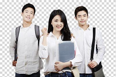 편집이미지 여자 남자 대학생 서기 미소 상반신 20대 성인 앞모습 세명 친구 파이팅 우정 한국인 PNG 성인만 편집소스 학생 뷰포인트 관계 모션 표정 사람 동양인 청년 파일형식