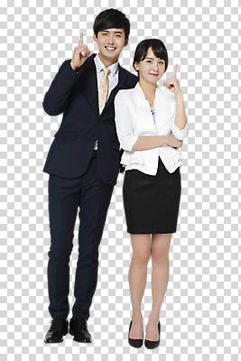 전신 편집이미지 여자 남자 서기 미소 손짓 20대 성인 두명 앞모습 한국인 비즈니스맨 비즈니스우먼 PNG 성인만 편집소스 뷰포인트 비즈니스 모션 표정 사람 동양인 청년 직장인 파일형식