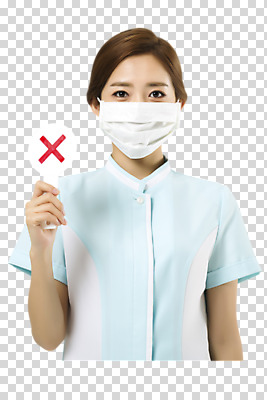 편집이미지 여자 의학 마스크 한명 서기 들기 상반신 20대 성인 한국인 간호사 금지 PNG 성인여자한명만 편집소스 1 모션 사람 동양인 청년 의료진 여자한명만 성인여자만 파일형식