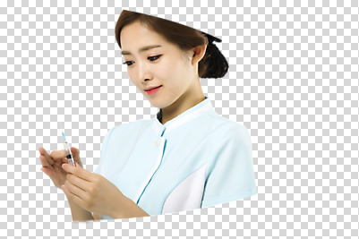 편집이미지 여자 의학 주사기 한명 서기 미소 들기 상반신 20대 성인 옆모습 한국인 간호사 PNG 성인여자한명만 편집소스 1 뷰포인트 의료기기 모션 표정 사람 동양인 청년 의료진 여자한명만 성인여자만 파일형식