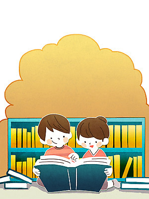 전신 PSD 여자 남자 어린이 일러스트 책장 프레임 웃음 앉기 두명 책 독서 도서관 프레임일러스트 국내일러스트 교육 가구 모션 표정 사람 파일형식