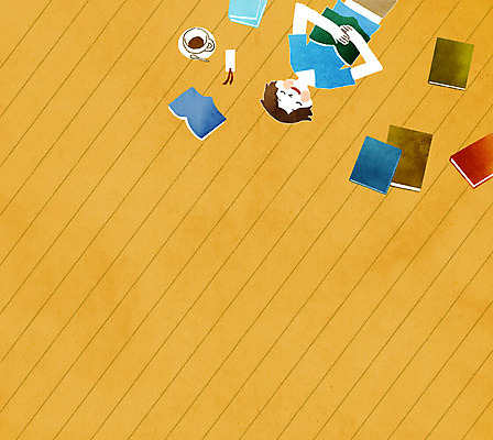 PSD 남자 커피 일러스트 프레임 한명 상반신 성인 책 눕기 독서 커피잔 나무바닥 북마크 프레임일러스트 국내일러스트 1 음료 모션 잔 바닥 사람 파일형식