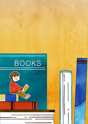 전신 PSD 남자 어린이 일러스트 한명 들기 앉기 책 독서 국내일러스트 1 모션 사람 파일형식