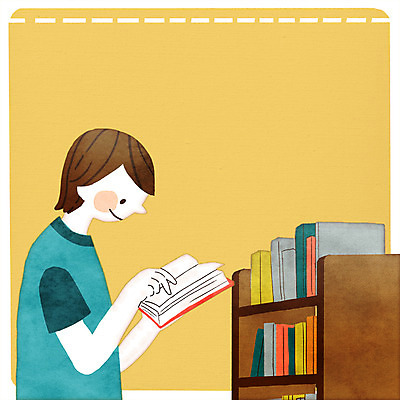 PSD 남자 일러스트 책장 한명 서기 웃음 상반신 성인 책 독서 국내일러스트 1 가구 모션 표정 사람 파일형식