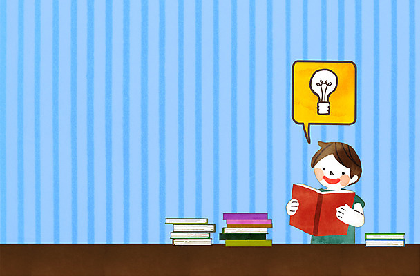 PSD 남자 어린이 일러스트 전구 아이디어 프레임 한명 들기 앉기 상반신 책 독서 답 찾기 프레임일러스트 국내일러스트 1 컨셉 모션 사람 파일형식