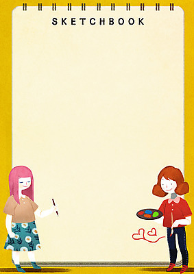 전신 PSD 여자 일러스트 사각프레임 프레임 함께함 광고판 서기 성인 두명 친구 하트 붓 그리기 팔레트 스케치북 그림 프레임일러스트 국내일러스트 모양 컨셉 관계 모션 학용품 알림판 사람 사각형 판 파일형식