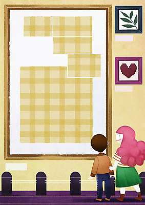 전신 PSD 여자 남자 액자 일러스트 함께함 남매 서기 성인 두명 구경 그림 작품 동생 국내일러스트 컨셉 가족 모션 미술 사람 파일형식