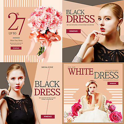 PSD 서양인 외국인 템플릿 드레스 여자 꽃 꽃다발 웹템플릿 팝업 웹팝업 이벤트 20대 성인 세명 쇼핑 세일 레이어팝업 성인여자만 스타일레이어 이미지템플릿 식물 옷 사람 인종 청년 여자만 성인만 파일형식