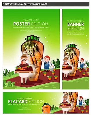 PSD 배너 배너템플릿 여자 남자 가로배너 ZIP 포스터 세로배너 어린이 채소 두명 농작물 세트 농사 당근 수확 현수막 유기농 템플릿 웰빙 농업 뿌리채소 사람 가로 세로 파일형식