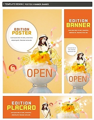 PSD 배너 배너템플릿 여자 가로배너 ZIP 포스터 세로배너 과일 여름음식 한명 상반신 20대 성인 세트 한국인 현수막 오픈 망고 성인여자한명만 망고빙수 제철음식 템플릿 1 음식 사람 동양인 청년 가로 세로 열대과일 빙수 제철 여자한명만 성인여자만 파일형식 여름_계절