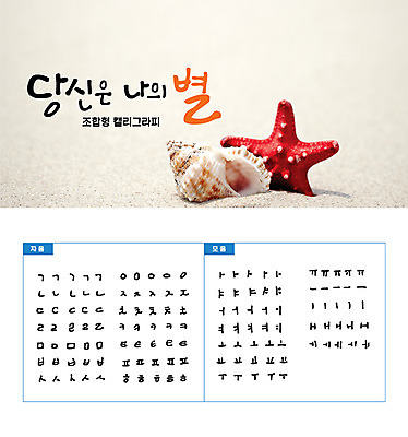 손글씨 모래 캘리배경 백그라운드 일러스트 캘리그라피 불가사리 타이포그라피 한글 사람없음 세트 소라 모음 자음 조합형타이포 국내일러스트 AI파일 문자 어패류 극피동물 파일형식 벡터