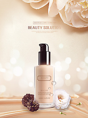 PSD 편집이미지 꽃 사람없음 뷰티 화장품 물방울 솔방울 파운데이션 이미지편집 식물 파일형식