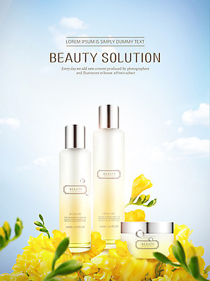 PSD 구름 편집이미지 꽃 사람없음 뷰티 화장품 물방울 크림 수분크림 스킨로션 이미지편집 자연요소 식물 파일형식