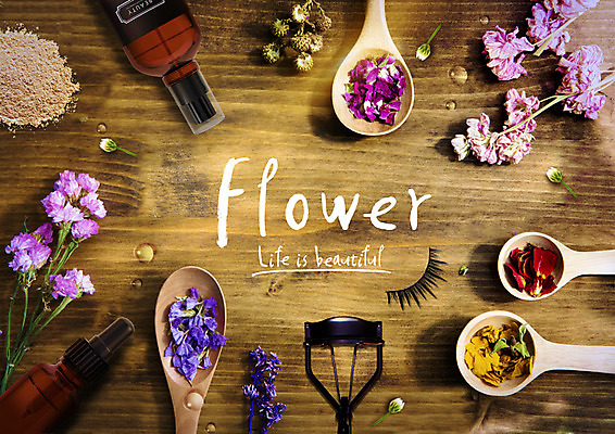 PSD 편집이미지 꽃잎 꽃 사람없음 뷰티 화장품 물방울 속눈썹 나무바닥 뷰러 드라이플라워 나무스푼 앰플 이미지편집 식물 바닥 화장용품 눈썹 나무숟가락 파일형식