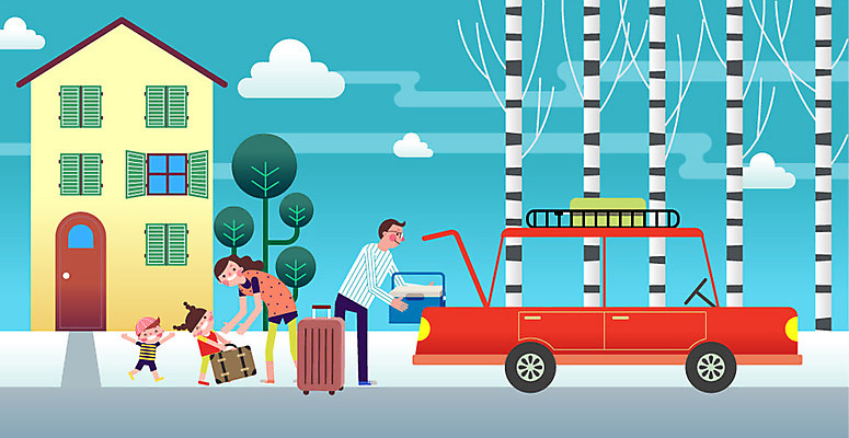 전신 나무 구름 여자 남자 어린이 여행 가방 일러스트 가족 자동차 하늘 휴가 가족여행 주택 서기 들기 여러명 성인 캐리어 자동차트렁크 국내일러스트 AI파일 자연요소 식물 잡화 육상교통 다수 관계 모션 사람 건물 여행가방 파일형식 벡터