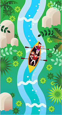 전신 나무 여자 남자 어린이 여행 일러스트 가족 휴가 나뭇잎 가족여행 앉기 성인 세명 계곡 바위 급류타기 래프팅보트 국내일러스트 AI파일 식물 잎 관계 모션 사람 돌_바위 수상스포츠 파일형식 벡터