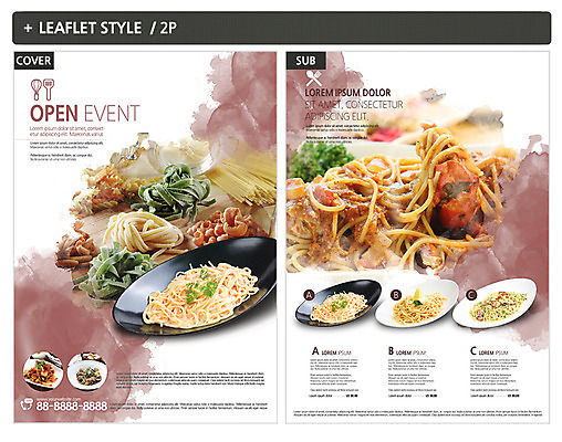 템플릿 ZIP 포스터 파스타 팜플렛 사람없음 여러개 전단템플릿 전단 파스타면 인디자인 INDD 이미지템플릿 다수 서양음식 면류 홍보물 파일형식