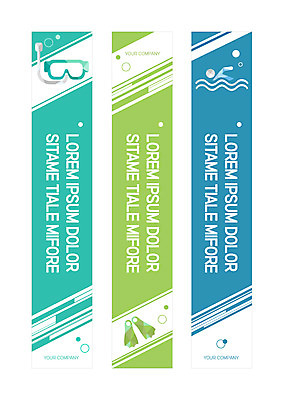 템플릿 배너템플릿 세로배너 물결 선 사각프레임 사람모양 수영 현수막 물방울 물안경 오리발 배너세트 AI파일 모양 배너 프레임 세로 세트 사각형 수상스포츠 수영용품 파일형식 벡터