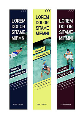 템플릿 배너템플릿 남자 세로배너 선 사각프레임 수영장 상반신 성인 세명 수영 현수막 스쿠버다이빙 배너세트 AI파일 배너 프레임 사람 세로 세트 사각형 수상스포츠 파일형식 벡터