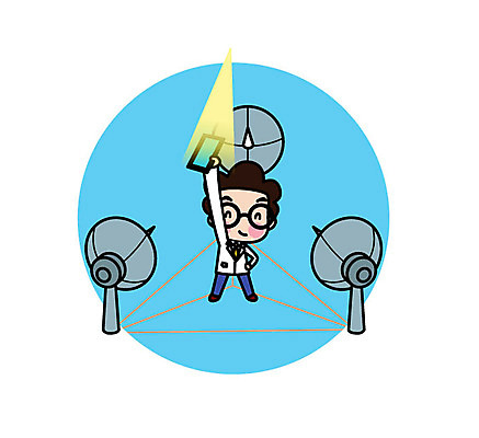 전신 캐릭터 남자 스티커 일러스트 직업캐릭터 한명 서기 성인 손들기 망원경 과학자 신호 전파 탐지 일러캐릭터 AI파일 직업 1 과학 모션 사람 학자 파일형식 벡터