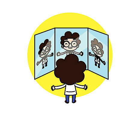 전신 캐릭터 남자 스티커 일러스트 팔벌리기 직업캐릭터 한명 서기 성인 반사 거울 과학자 일러캐릭터 AI파일 직업 1 과학 모션 사람 학자 파일형식 벡터