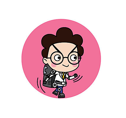 전신 캐릭터 남자 스티커 일러스트 직업캐릭터 한명 성인 걷기 로봇 과학자 웨어러블 일러캐릭터 AI파일 직업 1 과학 모션 사람 학자 파일형식 벡터