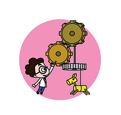 전신 캐릭터 남자 스티커 일러스트 직업캐릭터 한명 서기 성인 과학자 톱니바퀴 돌리기 말인형 일러캐릭터 AI파일 직업 1 인형 과학 모션 사람 학자 파일형식 벡터