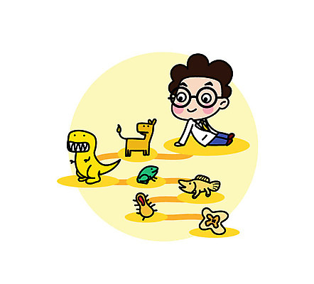 전신 캐릭터 남자 스티커 일러스트 생명 직업캐릭터 한명 앉기 성인 발전 과학자 공룡 과정 일러캐릭터 AI파일 직업 1 과학 컨셉 파충류 모션 사람 학자 파일형식 벡터