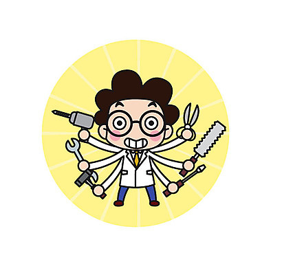 전신 캐릭터 남자 스티커 일러스트 직업캐릭터 한명 서기 성인 공구 자신감 과학자 일러캐릭터 AI파일 직업 1 감정 과학 모션 사람 도구 학자 파일형식 벡터