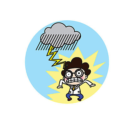 전신 구름 캐릭터 남자 스티커 일러스트 직업캐릭터 한명 서기 성인 놀람 번개 과학자 일러캐릭터 AI파일 자연요소 직업 1 감정 과학 모션 날씨 표정 사람 학자 파일형식 벡터