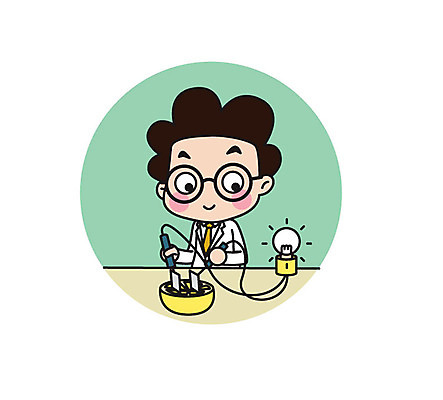 캐릭터 남자 스티커 일러스트 전구 직업캐릭터 실험 한명 상반신 성인 레몬 과학자 일러캐릭터 AI파일 직업 1 과학 과일 사람 학자 파일형식 벡터