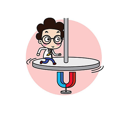 전신 캐릭터 남자 스티커 일러스트 직업캐릭터 한명 성인 달리기 과학자 판 자석 자기장 일러캐릭터 AI파일 직업 1 과학 모션 사람 학자 파일형식 벡터