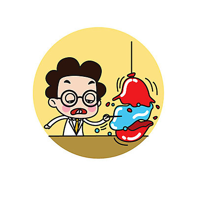 캐릭터 남자 스티커 일러스트 직업캐릭터 순간포착 한명 상반신 성인 과학자 풍선 쏟아짐 찌르기 일러캐릭터 AI파일 직업 1 과학 모션 촬영기법 사람 학자 파일형식 벡터